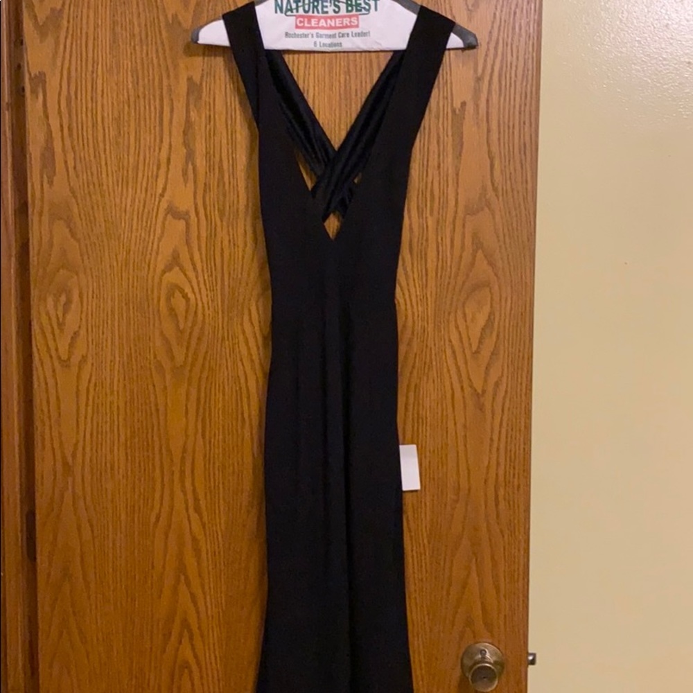 Lulus Heaven and Earth black maxi dress